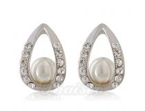 Ohrringe Aluminium mit Perlen Dekoration und kleinen Kristallen
